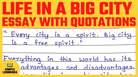 city life essay|life in a city.